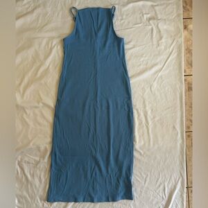 Old Navy Light Blue Ribbed Midi Dress